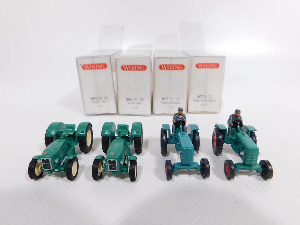 4X Wiking H0 1:87 Tractor 884 MAN 4R3 877 Drive Sweeper Mint Box #DI243-0.5 - Image 4 of 4