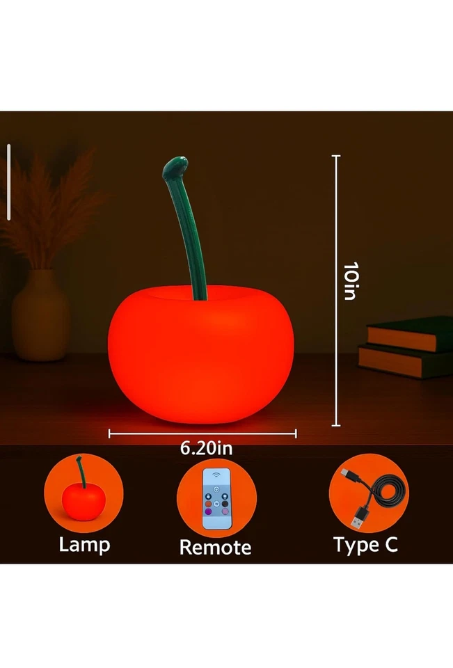 Lámpara de mesa roja única con luz LED para dormitorio mesita de noche sala de estar Foto 2 de 4