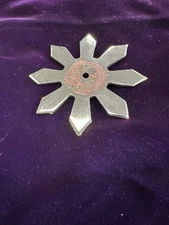 Grandmaster Alan Lee 80’s Chinese Ninja Throwing Star 4”  Vintage Metal pendant 