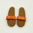 Vintage Barbie KEN In Hawaii Orange Cork SANDALS 1960's X4