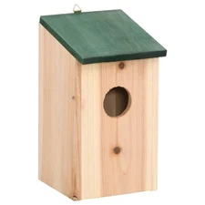 Bird House Set of 10 Wood Solid Firwood Small Hanging mounting vidaXL