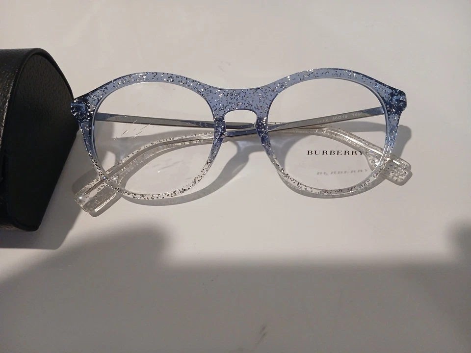 Monturas de gafas de diseñador Burberry azul brillo con lente de demostración pequeñas 48 mm BE2287 Foto 2 de 4