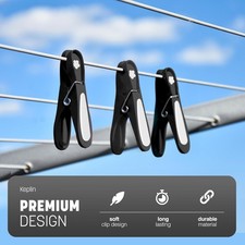 lothes Pegs for Washing Line  48 Pack (Black), Washing Line Pegs with Metal