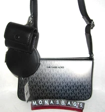 Michael Kors Jet Set Small Crossbody Bag Tech Attached Black Multi NWT $328