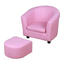 HOMCOM Kids Sofa Set Children Armchair Toddler Chair Padding with Footstool