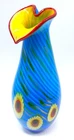 19" Murano Art Glass Millefiori Aventurine Calla Lily Blue Swirl Vase ~ Italy