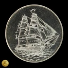Vintage APM Clipper Ship 1oz .999 Silver Trade Unit Art Round -E678