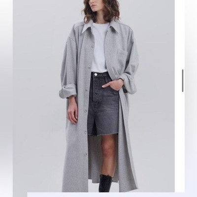 The Frankie Shop Ling Oversized Wool Shirt Dress