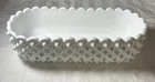 Vintage Fenton Hobnail Milk Glass 10” Oval Planter Dish