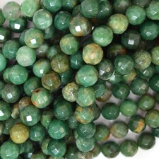 Faceted Green Dragon Blood Jasper Round Beads Gemstone 15.5" 6mm 8mm 10mm 12mm