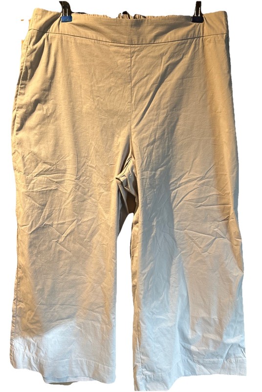 Women’s FOIL Lightweight Travel Pants Women's  10 Khaki Wide Leg Cropped