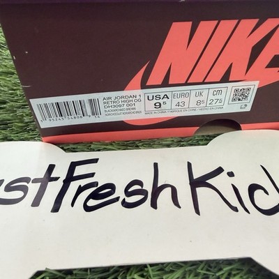 Size 9.5 - Jordan 1 Retro High OG Hand Crafted DH3097-001 NEW