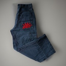 Vintage JNCO Cargo Pants 32 Black Baggy Y2K Streetwear Skateboards Tribal Logo