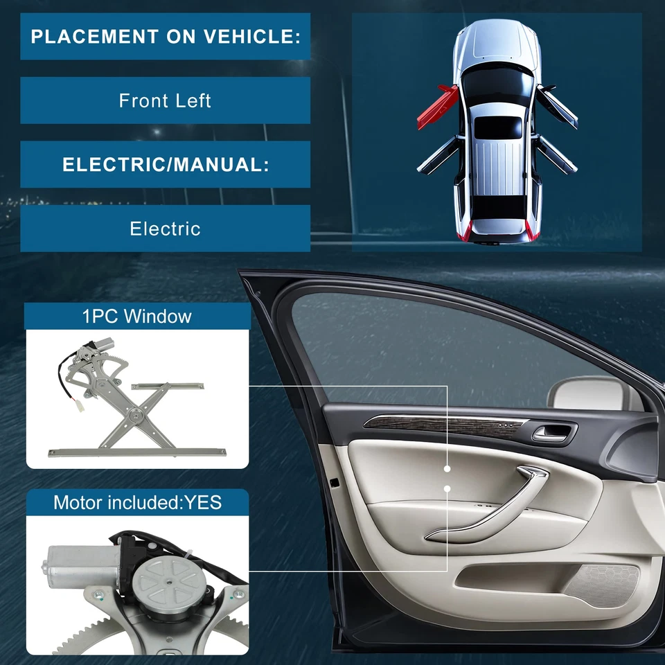 Regulador de ventana eléctrica con motor delantero izquierdo Toyota Matrix 2003-2008 Foto 2 de 4