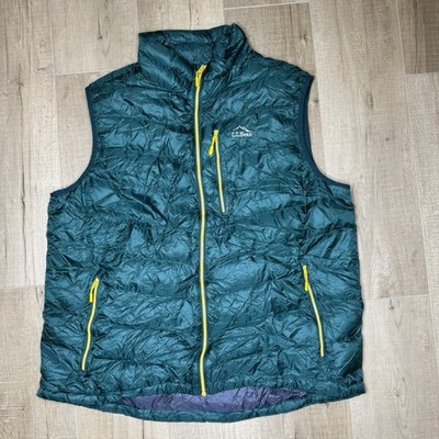 L.L. Bean Downtek Goose Down Vest Full Zip Up in Teal Men's Size XXL Hiking