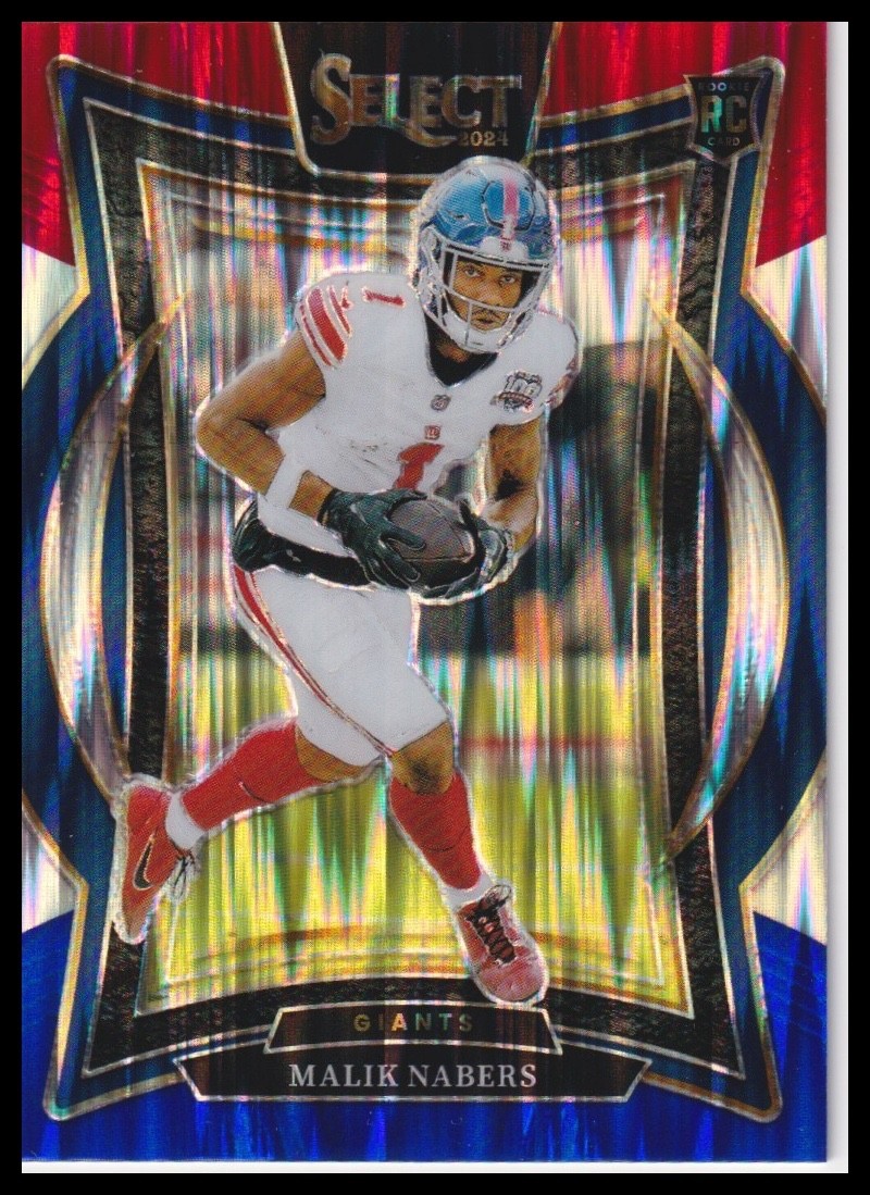 2024 Panini Select Concourse Malik Nabers Red & Blue Shock Prizm