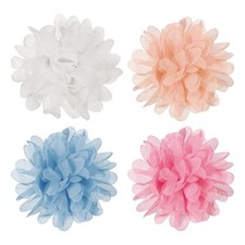 3.9" Dog Collar Flowers for Dogs White and Other 3 Colors 4Pcs