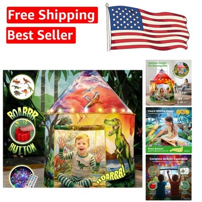 Interactive Dinosaur Play Tent with ROAR Sounds & 6 Toy Dinosaurs - Ages 3-8