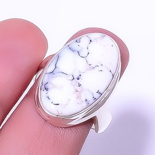 Dendritic Opal - Brazil 925 Sterling Silver Solitaire Ring s.9 R7571-12