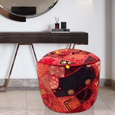 24" XMAS GIFT HOME DÉCOR OTTOMAN POUF BENCH FOOTSTOOL POUFFE PILLOW CHAIR COVER
