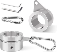 2 Pack Aluminum Alloy Flag Pole Rings, 360 Degree 2 Pack-1 inch, silver 