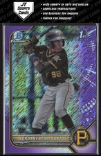 2022 Bowman Chrome Yordany De Los Santos BCP-166 1st Purple Shimmer Ref /250