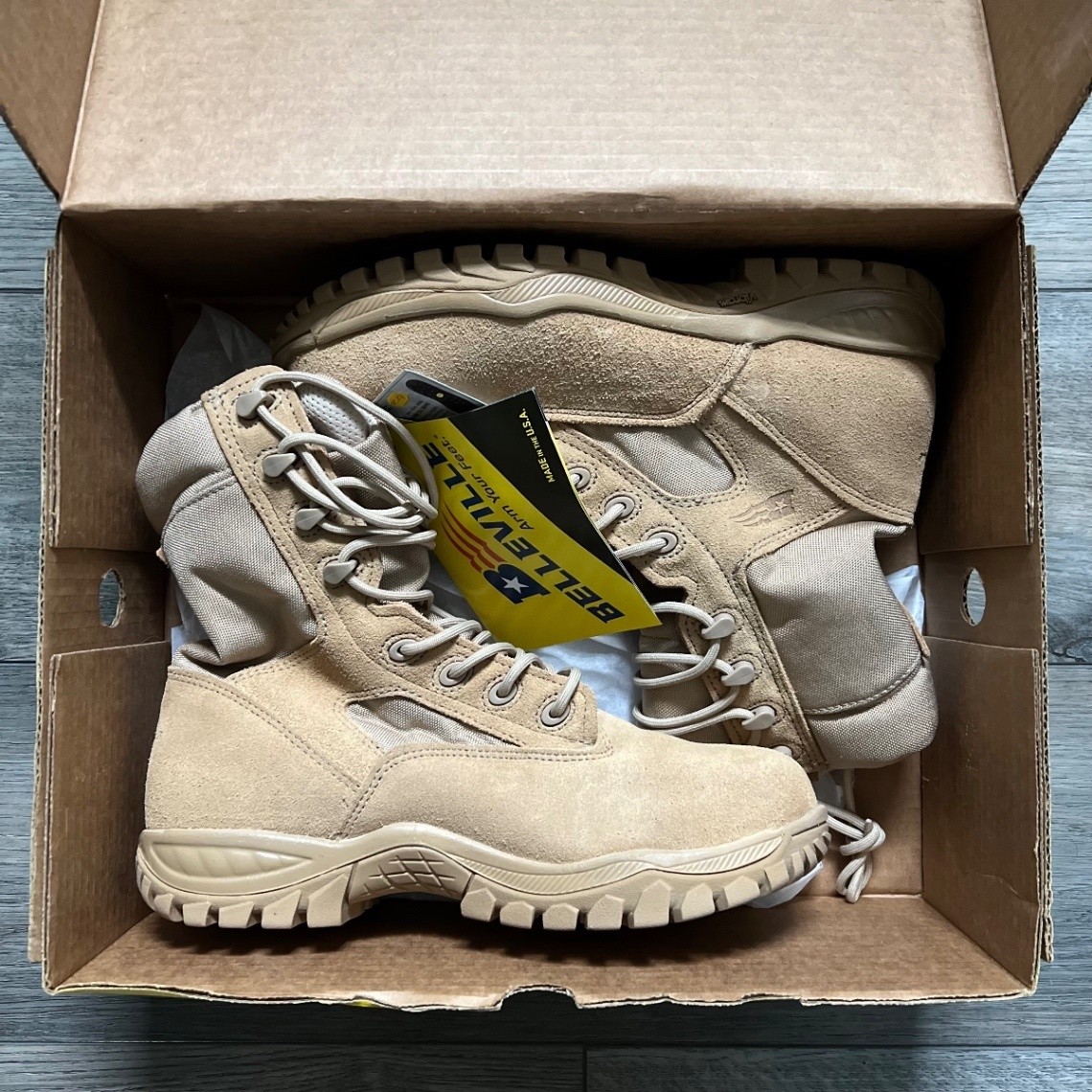 Belleville 312ST Men's 9 Tactical Tan Desert Coyote Steel Toe Combat Boots NEW