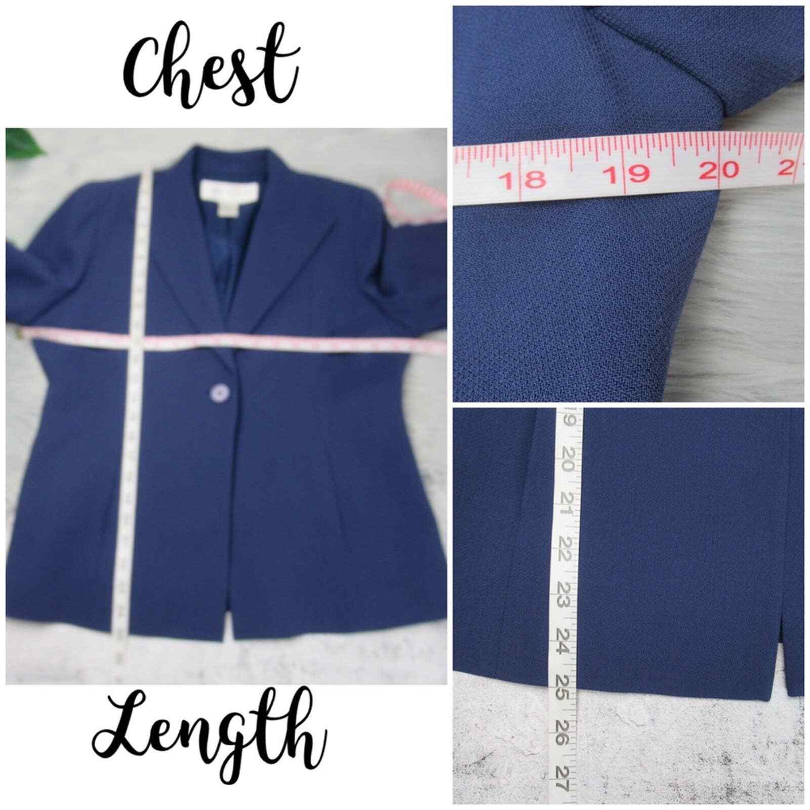 DONCASTER Navy Blue Wool Button Front Jacket Blaz… - image 10