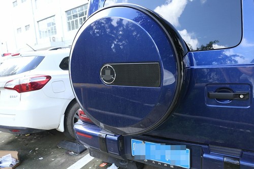 Carbon Fiber Car Spare Wheel Logo Panel Cover For Benz G W463 G350 G63 2004-2020 - Foto 3 di 9