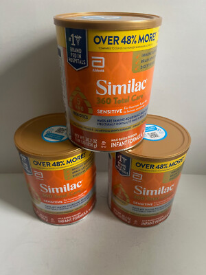 3 big cans Similac 360 Total Care Sensitive Non-GMO