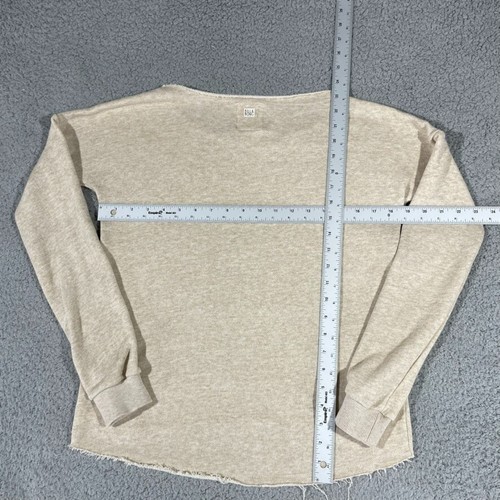 Billabong Sweater Womens Small Beige Long Sleeve Tribal Raw Hem Boat Neck Boho - Picture 15 of 17