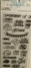 Stamping The Paper Studio AGENDA 52 Fun Phrase Planner Stamp Set 24 Pc WEEKEND