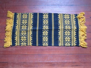 Table runner, 28 x 11.5 inches, maybe Greek, yellow and black