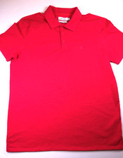 CALVIN KLEIN Men's Red Smooth Cotton Polo Shirt NEW Medium