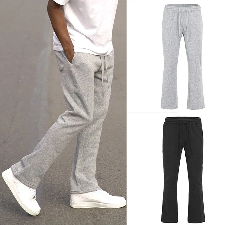 Victorious Men's Essential Flared Fleece Elastic Drawstring Sweatpants  FL91EY