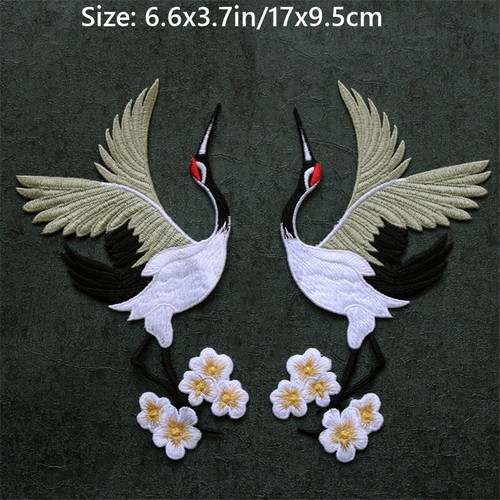 Chinese Sew on Applique Patch Trim Embroidery Crane Floral Sewing Craft DIY - Picture 15 of 15