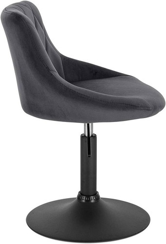 1 x Barhocker Barstuhl höhenverstellbar Samt Metall Dunkelgrau hb242dgr-1 - Bild 5 von 7