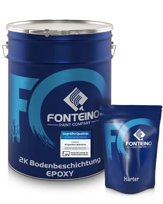 FONTEINO 2K Epoxidharz Bodenfarbe Garagenfarbe Bodenbeschichtung Betonfarbe Garagenboden