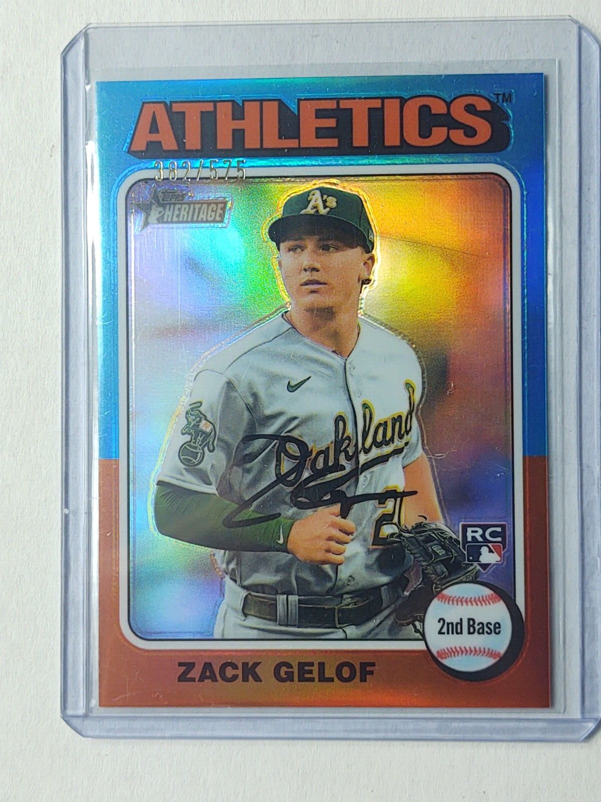 2024 TOPPS HERITAGE CHROME REFRACTOR ZACK GELOF 382/575 RC BASEBALL CARD #346