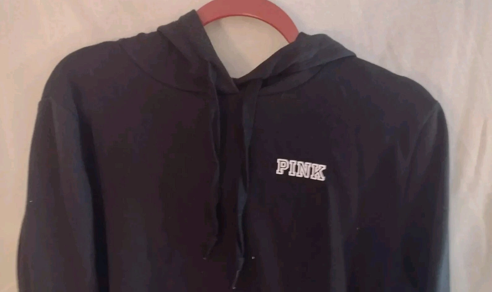 UNDERCOVER Felpa con cappuccio maglione Victoria's Secret ROSA Everyday Lounge perfetta nera M #66 11