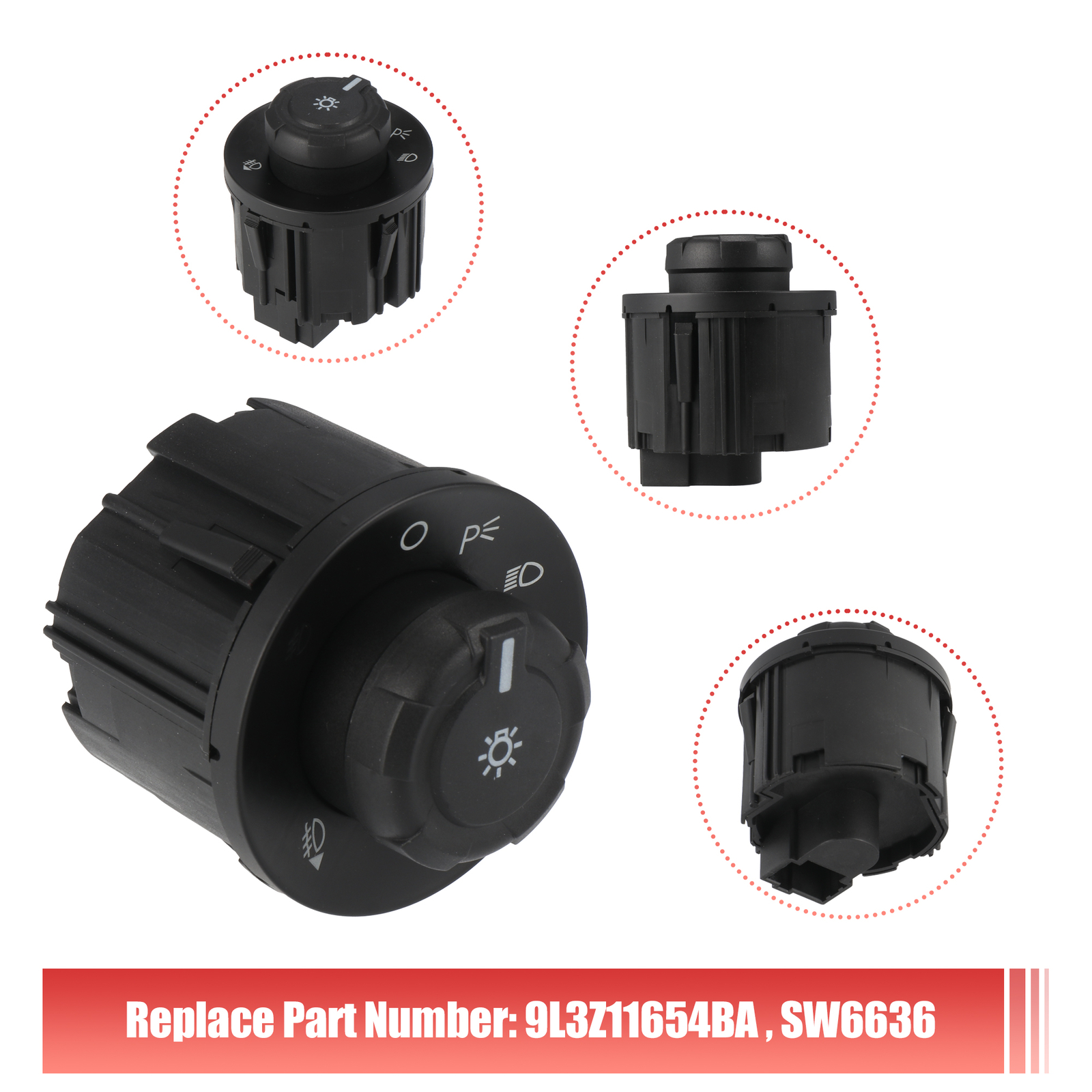 Headlight Switch Knob Custom for Ford F150 200917 Replace 9L3Z11654BA SW6636 eBay