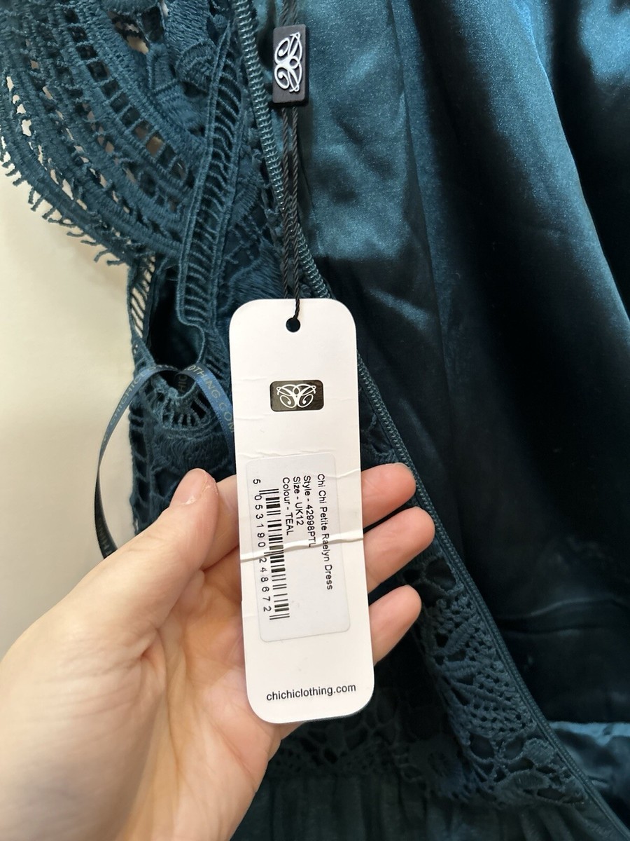 Teal Chi Chi London Tulle and Lace Occasion Dress Size UK 12 UK