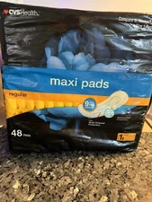 48-Count CVS Health Maxi Pads Without Wings Regular Absorbency Size 1
