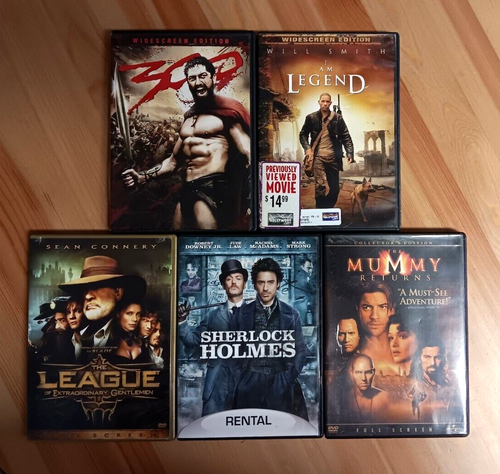 DVD lot 5 Action Adventure Movies, I Am Legend,Sherlock holmes,The Mummy