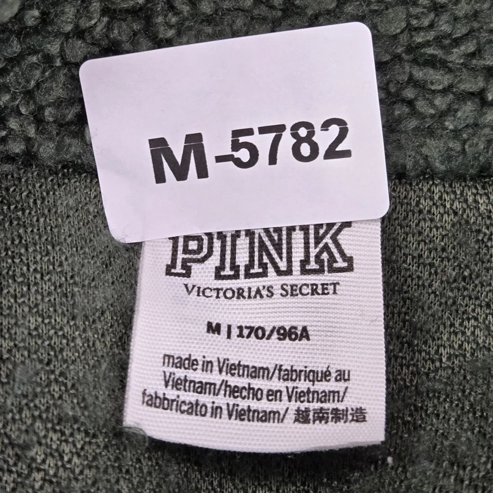 Chaqueta ROSA Victoria's Secret Mujer M Verde Polar Botón a Presión Foto 2 de 4