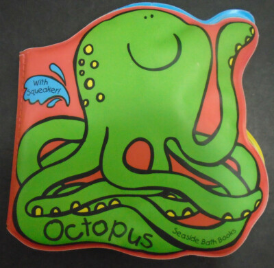 VINTAGE RARE 2007 SEASIDE BATH BOOKS OCTOPUS WITH SQUEAKER BABY BOOK