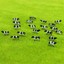 ZYWUOY 60Pcs Cows Model, N Scale Cows Model 1:150 Model Railway Painted Farm Animals Model Scene - View #4