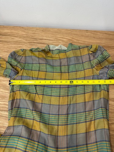 Lanvin 2 pc VTG 70s Multicolor Stripe Check Long Sleeve Dress & Blazer *no size* - Picture 16 of 24