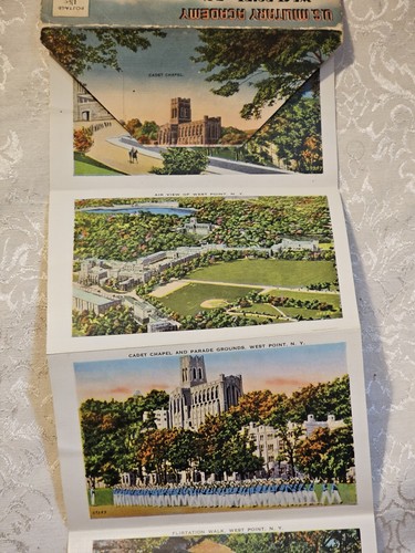 West Point U. vintage Carpeta de recuerdo desplegable de postal de la Academia Militar S de Nueva York - Imagen 8 de 12