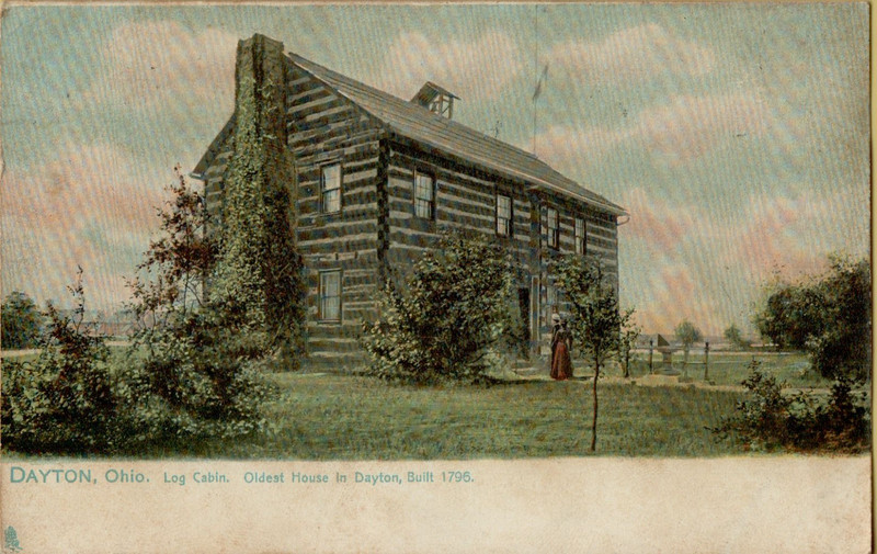 Log Cabin Oldest House in Dayton Built 1796 Posted Dayton Ohio Sep 9, 1908